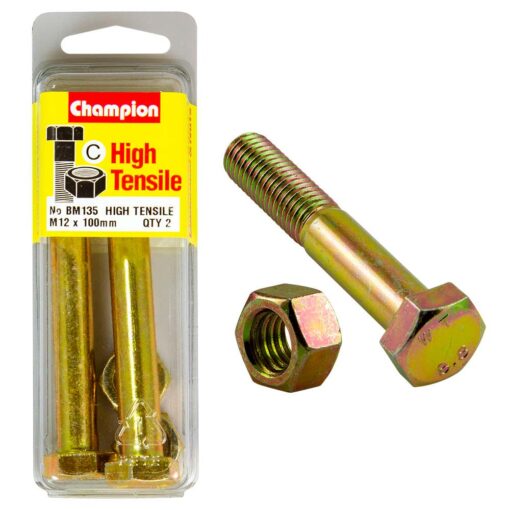 Champion M12 x 100 x 1.75 Bolt & Nut (C) - GR8.8