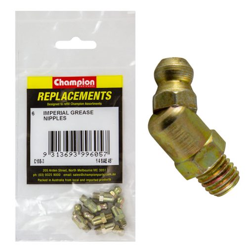 Champion 1/8in BSP (Gas) 67.5Deg. Grease Nipple - 25pk