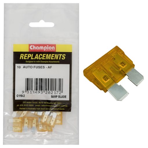 Champion AF 5Amp Standard Blade Fuse (Tan) -10pk