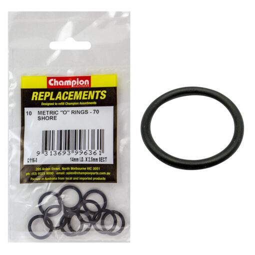 Champion 14mm (I.D.) x 2.5mm Metric O-Ring -10pk