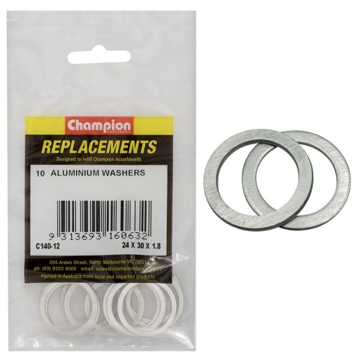 Champion M24 x 30 x 1.8mm Aluminium (Sump Plug) Washer -10pk