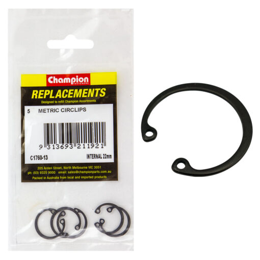 Champion 22mm internal Circlip -5pk