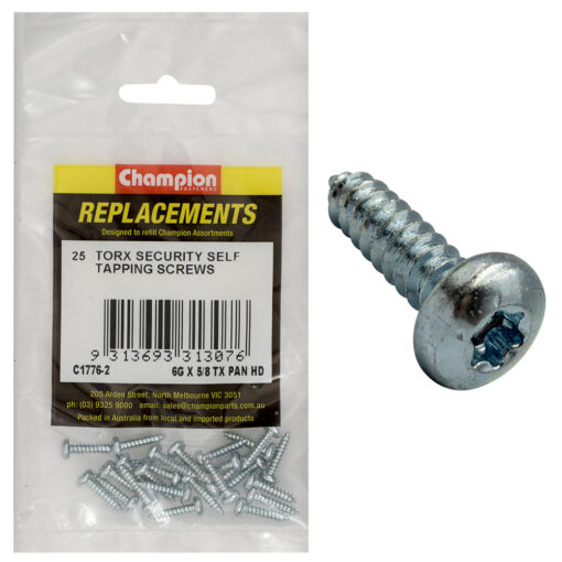 Champion 6G x 5/8in S/Tapping Screw -Pan -Tx -25pk