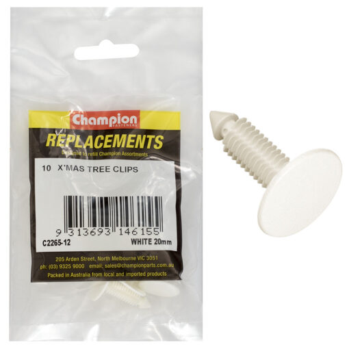 Champion Trim Clips 21mm Head x 30mm -10pk