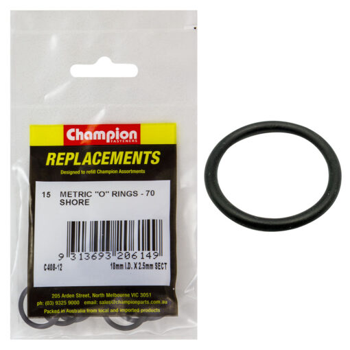 Champion 18mm (I.D.) x 2.5mm Metric O-Ring -15pk