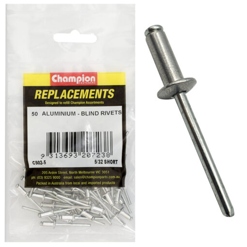 Champion 5/32in x 0.290in (7.36mm) Short Blind Rivets -50pk