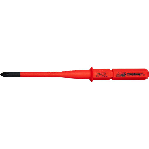 Teng 1000V Screwdriver Interchangeable PH1 x 80mm Slim