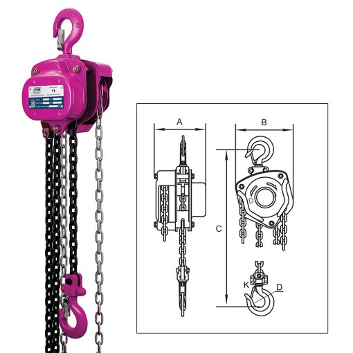 ITM Chain Block-Heavy Duty-1 Ton-6 Meter Lift