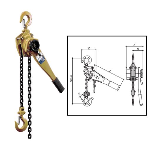 ITM Lever Hoist-Heavy Duty-3 Ton-1.5 Meter Lift