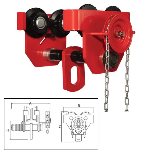 ITM Geared Girder Trolley-5 Ton-100-305mm Beam Width