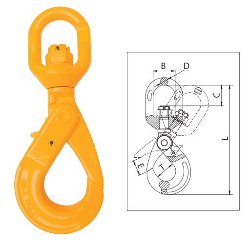 ITM G80 Eye Swivel Self Locking Hook - 10mm Chain