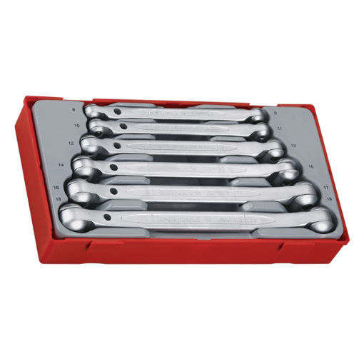 Teng 6pc Dbl Flex-Head Spanner Set 8-19mm - TC-Tray